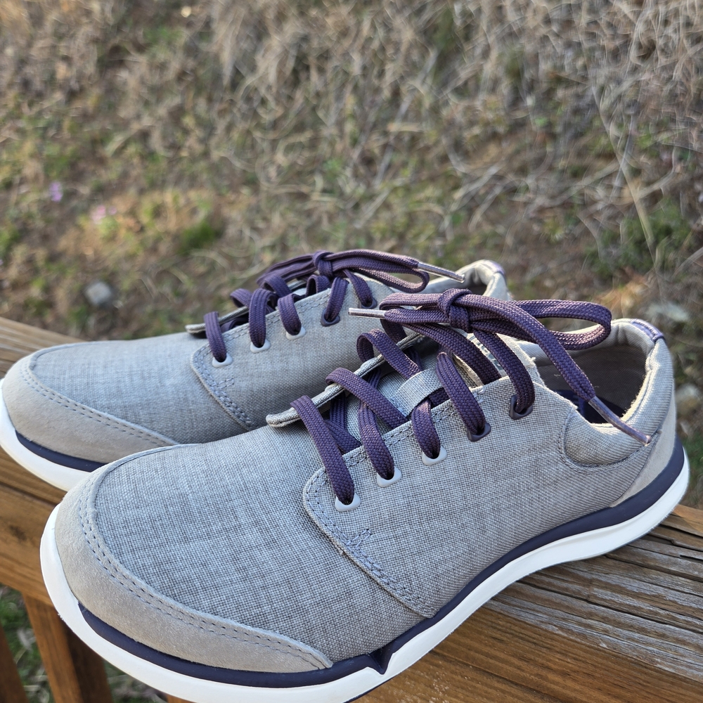 Teva Gray Sneakers with Purple Laces